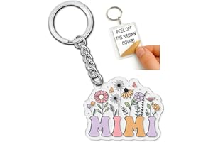 TADAVAX Mimi Keychain - Thoughtful Gifts for Grandmothers - Cute & Stylish Acrylic Keychain for Mimi, Mom, Grandma - Perfect Birthday, Mother’s Day, or Christmas Gifts - Durable & Lightweight - 2 Inch