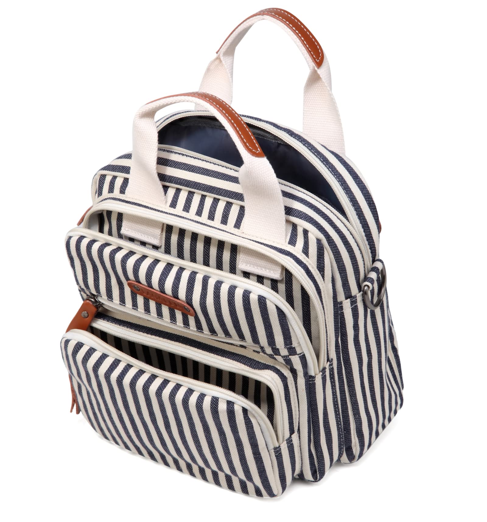 LCY Mini Multi-function Diaper Bag Tote Messenger Backpack-Stripes