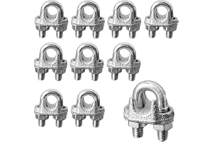 MENTBERY Wire Rope Clamp, 10PCS 1/4 Inches M6 Cable Clamps, Zinc Plated Wire clamp