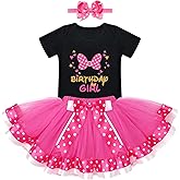 IBTOM CASTLE Toddler Birthday Girls Princess Party Outfit Polka Dots Top Shirts Tutu Skirt Set Ears Cake Smash Costume