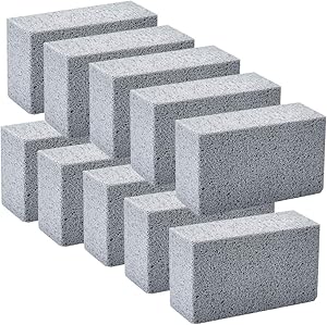 BBQ Griddle Scraper Brick 10 Pack Square Grill Cleaning Stone s Ecological Pumice Stones Griddle Brick Scraper for Removing BBQ Grills Racks Grate Flat Top Cookers Pool