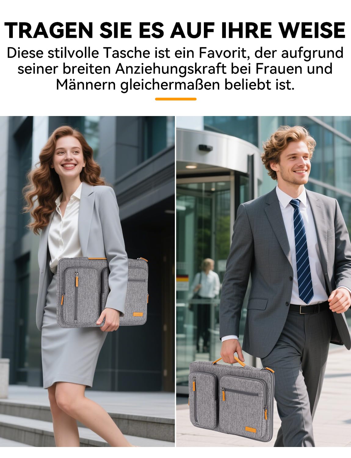 DOMISO Laptoptasche Laptop Hülle Tasche für 16 Zoll MacBook Pro 16 M5(2026)/M4(2025)/M3/M2/M1/Max,15,6 zoll Laptophülle Damen Wasserdicht Notebook Sleeve Case Bag Schutzhülle mit Griff,Grau 2