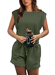 OFEEFAN Womens Rompers for Summer Crewneck