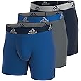 adidas Men's Microfiber 3-Pack Boxer Brief, Performance Boxer Briefs Underwear Pack for Men