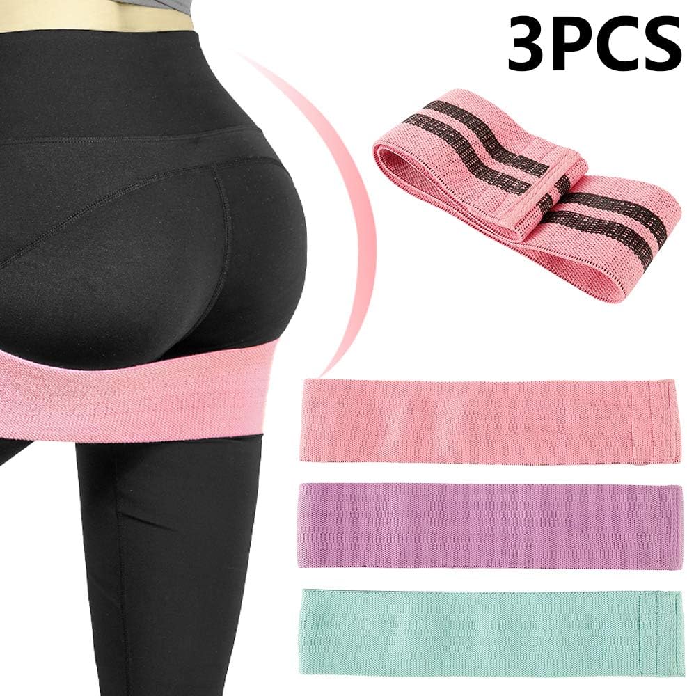 Jetcloud Resistance Bands,Set of 3 Fitness Exercise Resistance Bands with Non-Slip Loops,3 Resistance Levels Workout Booty Hip Bands for Women Yoga,Men Muscle Training,Pilate