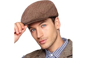 LADYBRO Men Newsboy Cap Ivy Hat - 30% Wool Cabbie Hats for Men Irish Tweed Flat Cap