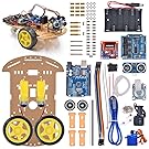 VKmaker New Avoidance tracking Motor Smart Robot Car Chassis Kit Speed Encoder Battery Box 2WD Ultrasonic module with tutorial CD