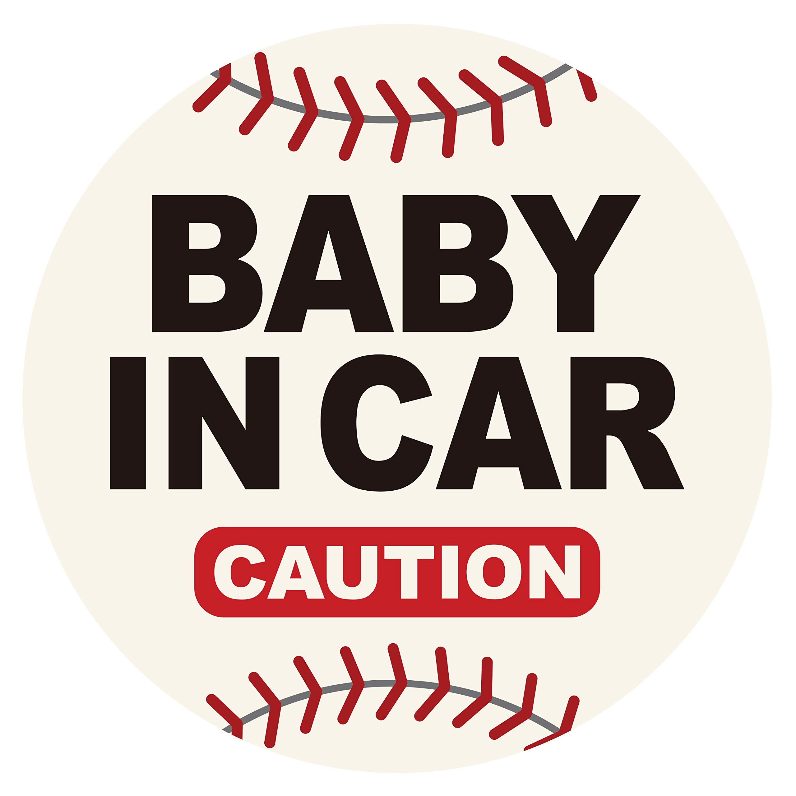GEEKBEAR Baby in Car Magnet (Baseball) - Baby on Board Magnet for Car - No Sticker or Suction Cup - Baby on Board - Baby in Car Sign Sticker Decal - Kids Children on Board Window Bumper Safety Sign — image 1