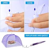 AKOFIC 4 Pack 17in Pop Up Mesh Food Covers Tent Umbrella Yellow Green Blue view 5
