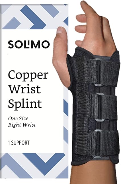 Amazon Com Amazon Brand Solimo Copper Wrist Splint Right Hand One Size Health Personal Care