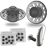 Phonak Hearing Aid Domes &amp; Accessories, Medium Open 9mm | 9mm Fit for Smaller Ears | SDS 4.0 10+ Models | Medical Silicone | replacement ear tips silicone compatible 4.0&mdash;Less Feedback