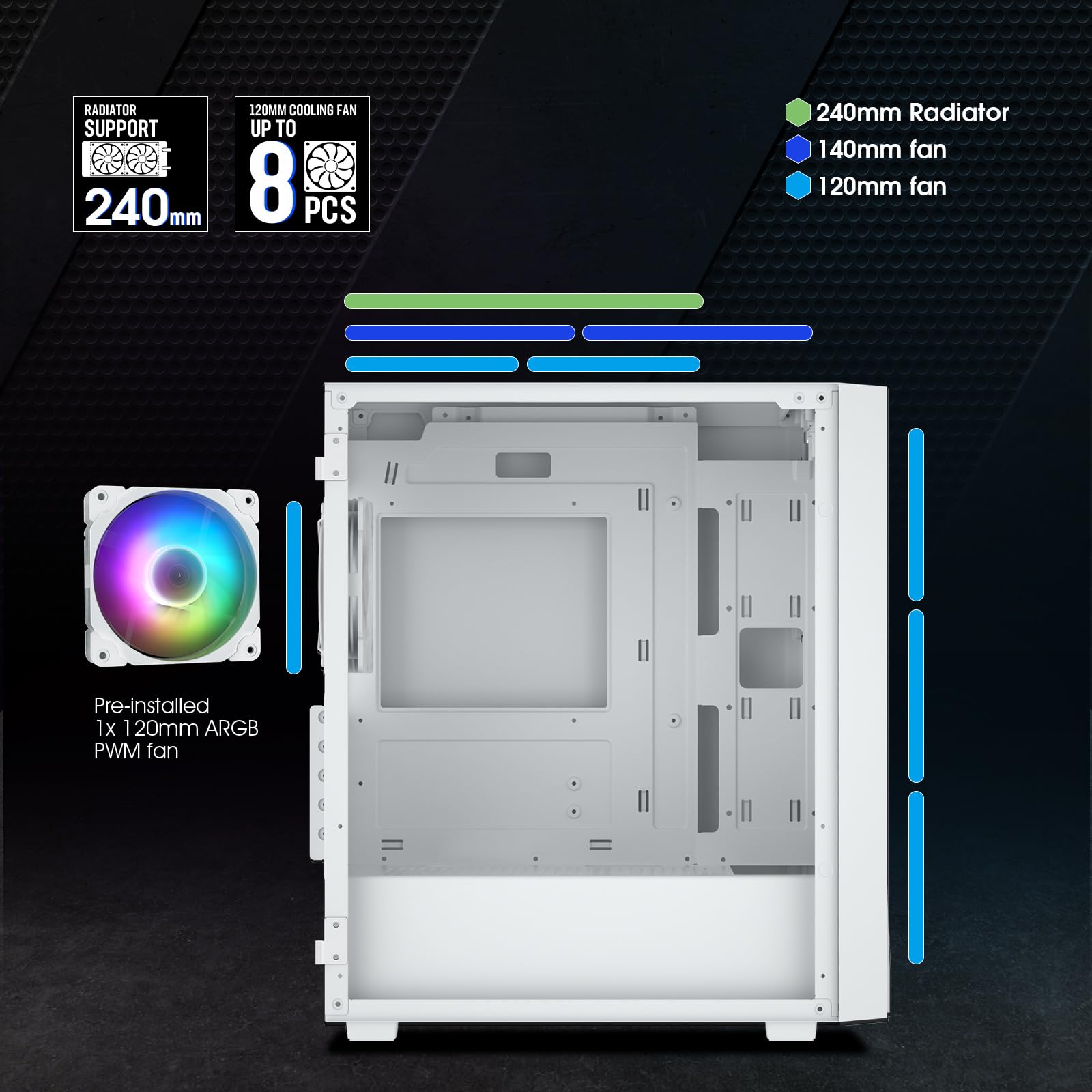 Mua Vetroo M05 Micro ATX Computer PC Case with Door Open Tempered Glass ...