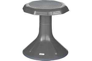 ECR4Kids ACE Active Core Engagement Wobble Stool, 15-Inch Seat Height, Flexible Seating, Grey