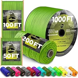 TECEUM Paracord Type III 550 Fluo Green – 50 ft