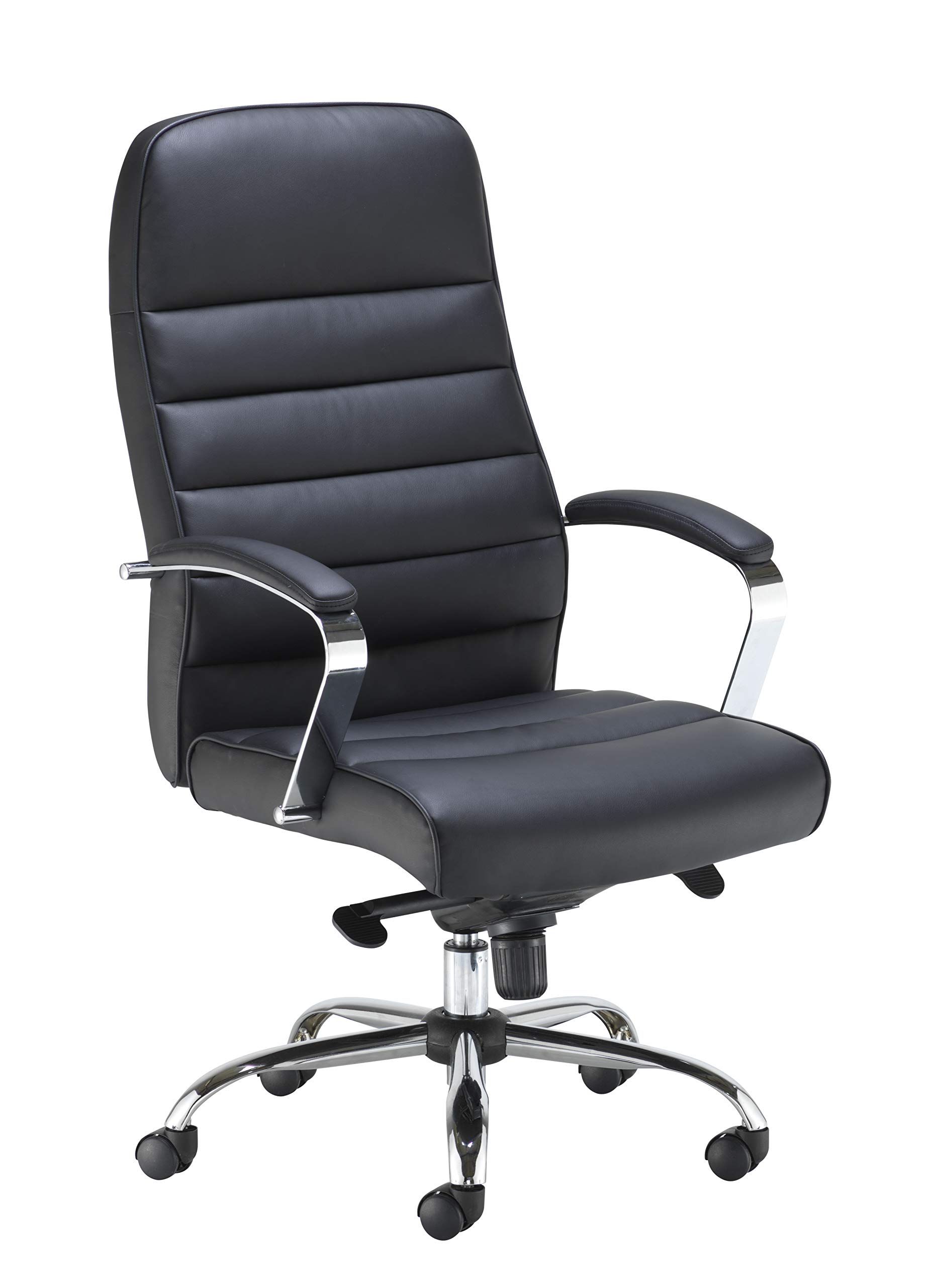 Office Hippo Reclining Office Chair with Arms, High Back Office Chair for Home, Swivel, Wheels, PU Leather, Black