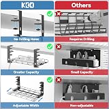 KDD Desk Cable Management Tray Clamp Mount Adjustable 5.3"-8.07" Width No Drill view 4
