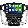 SWTNVIN Car Radio Stereo for Ford Focus 2012-2017 Android 14 Carplay & Android Auto 9 Inch IPS 720 * 1280 QLED Screen with 4G LTE Bluetooth5.0 Dual WiFi DSP SWC GPS FM Octa Core 4+64GB