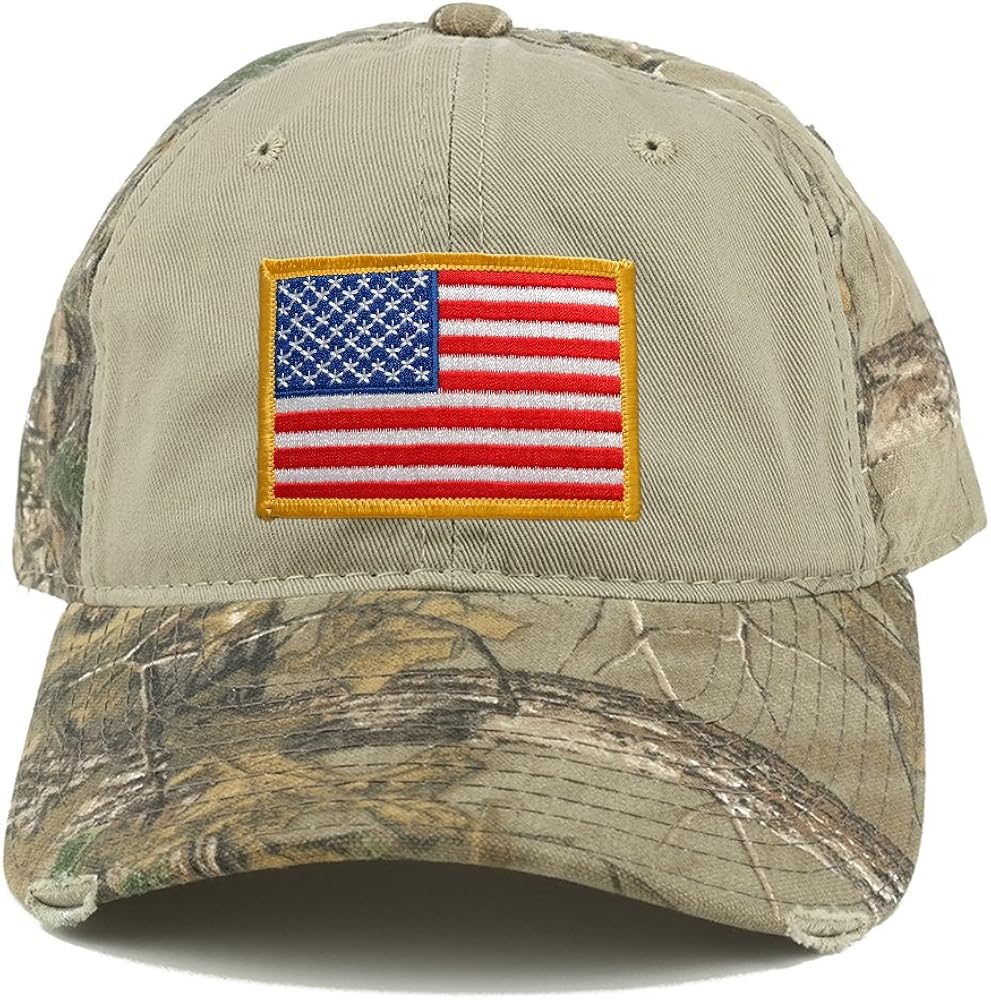 realtree camo hat with american flag