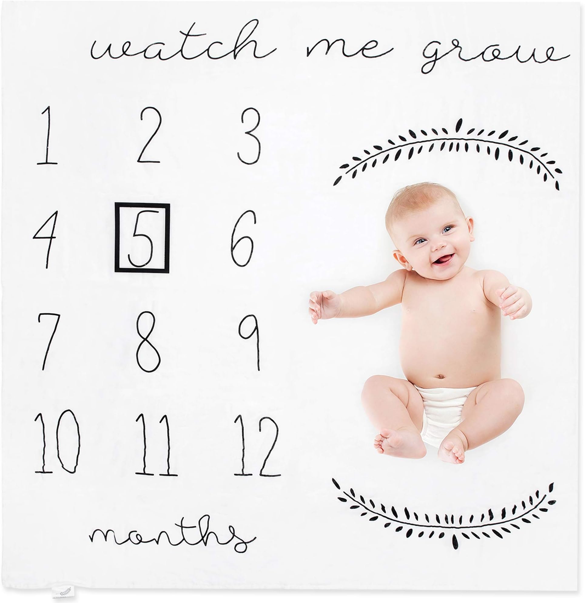 Celebraby – Premium Monthly Baby Milestone Blanket - Personalized Photography Background Blankets for Newborn Boy & Girl. Soft Bamboo, Safe & Breathable - Month Marker, Blankets, Box