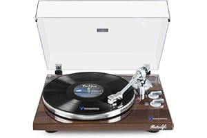 RETROLIFE Turntables Belt-Drive Record Player with Wireless Output Connectivity, Vinyl Player Support 33&45 RPM Speed Phono Line USB Digital to PC Recording with Advanced Magnetic Cartridge&Counterweight