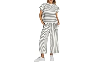 Sweetmoon Lounge Sets for Women 2 Piece Sets Short Sleeve Summer Top and Capri Pants Womens Travel Outfit for Airplane