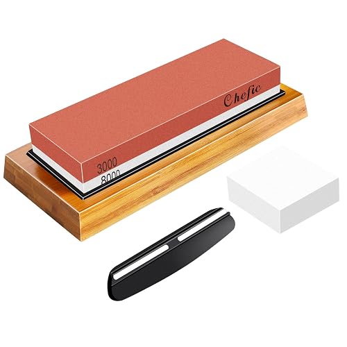 Limestone Sharpner Sharpening Stone Whetstone Knife Sharpener Stone, Chefic 3000/8000 Grit ...
