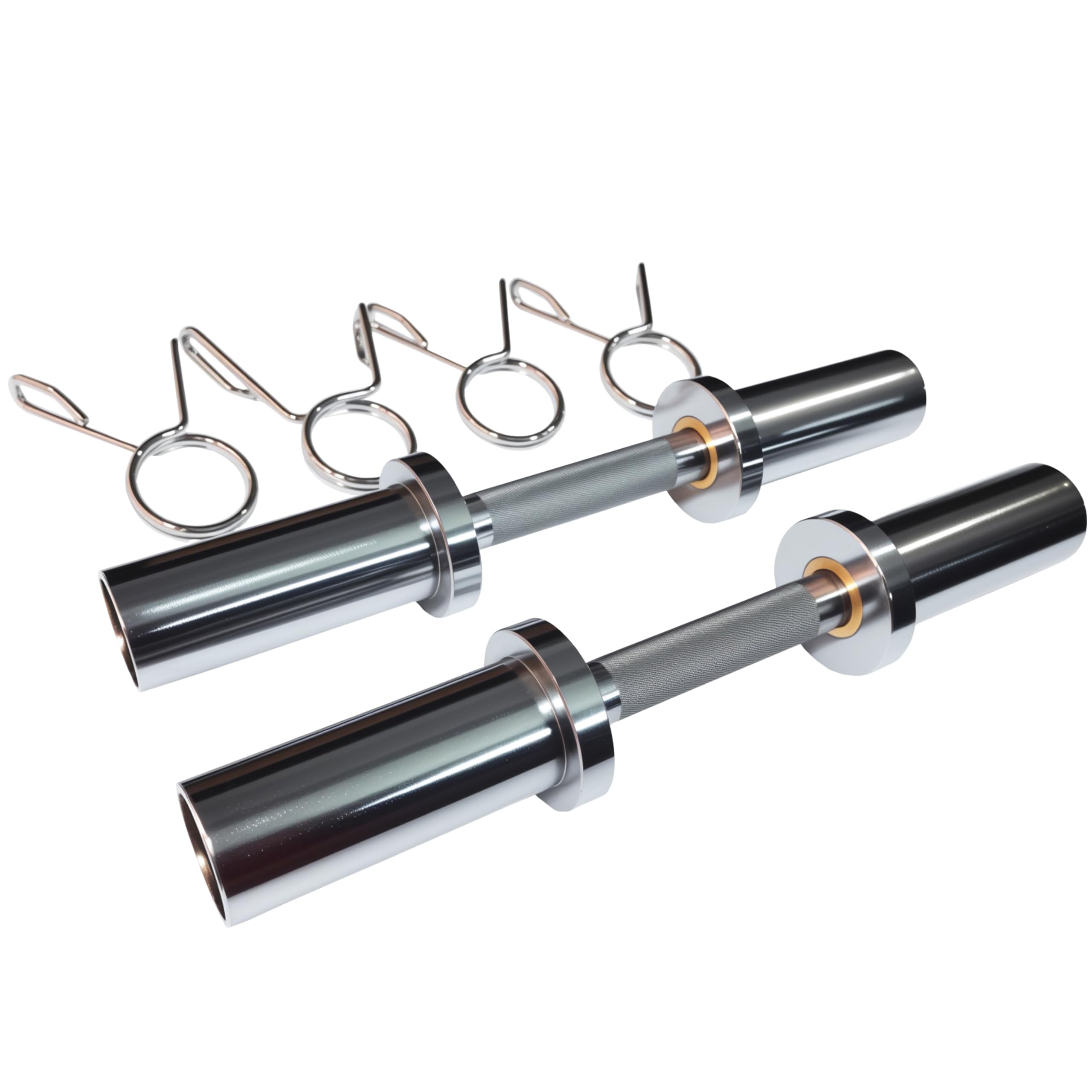 qibylift Olympic Dumbbell Handle Loadable Dumbbell Bars Fit 2 inch Olympic Weight Plates Ideal For Home Gym Strength Training (Chrome)