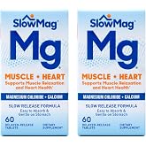 SlowMag MG Muscle + Heart Magnesium Chloride with Calcium Tablets 60 Count (Pack of 2)