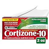 Cortizone 10 Maximum Strength Ultra Soothing Anti-Itch Cream, 1% Hydrocortisone Creme, 2 oz.