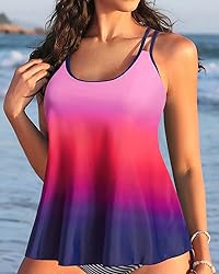 Womens Flowy Tankini Tops Only - Modest Bathing