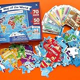 QUOKKA Giant World Map Puzzle 70 pcs 90x60 cm Floor Kids 3-5 view 7