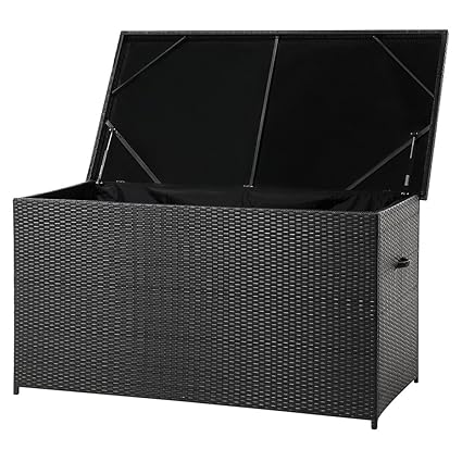 Beliani Auflagenbox Rattan braun 160 x 80 cm Modena