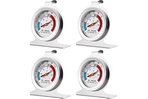 4 Pack Refrigerator Freezer Thermometer Large Dial Thermometer Temperature Thermometer for Refrigerator Freezer Fridge Cooler