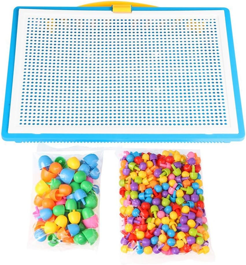 Itian Mushroom Nail Toys 296 Pcs Novelty Puzzle Pegboard For Kids Jigsaw Puzzle Pegboard For Children, Colorful - Image 4