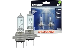 SYLVANIA - H7 SilverStar - High Performance Halogen Headlight Bulb, High Beam, Low Beam and Fog Replacement Bulb, Brighter Downroad with Whiter Light (Contains 2 Bulbs)