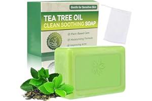 Tea Tree Oil Soap Bar, Antifungal Soaps, Natural Bath Soaps Removes Sweat and Odor, Antibacterial Penetrate Deep Body & Foot 