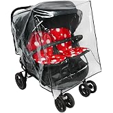 Double Stroller Rain Cover - Universal Fit Weather Shield for Side by Side Baby Stroller, Waterproof Windproof Jogger Stroller Cover for Rain, Snow &amp; Dust Protection &ndash; Baby Outdoor Travel Essential