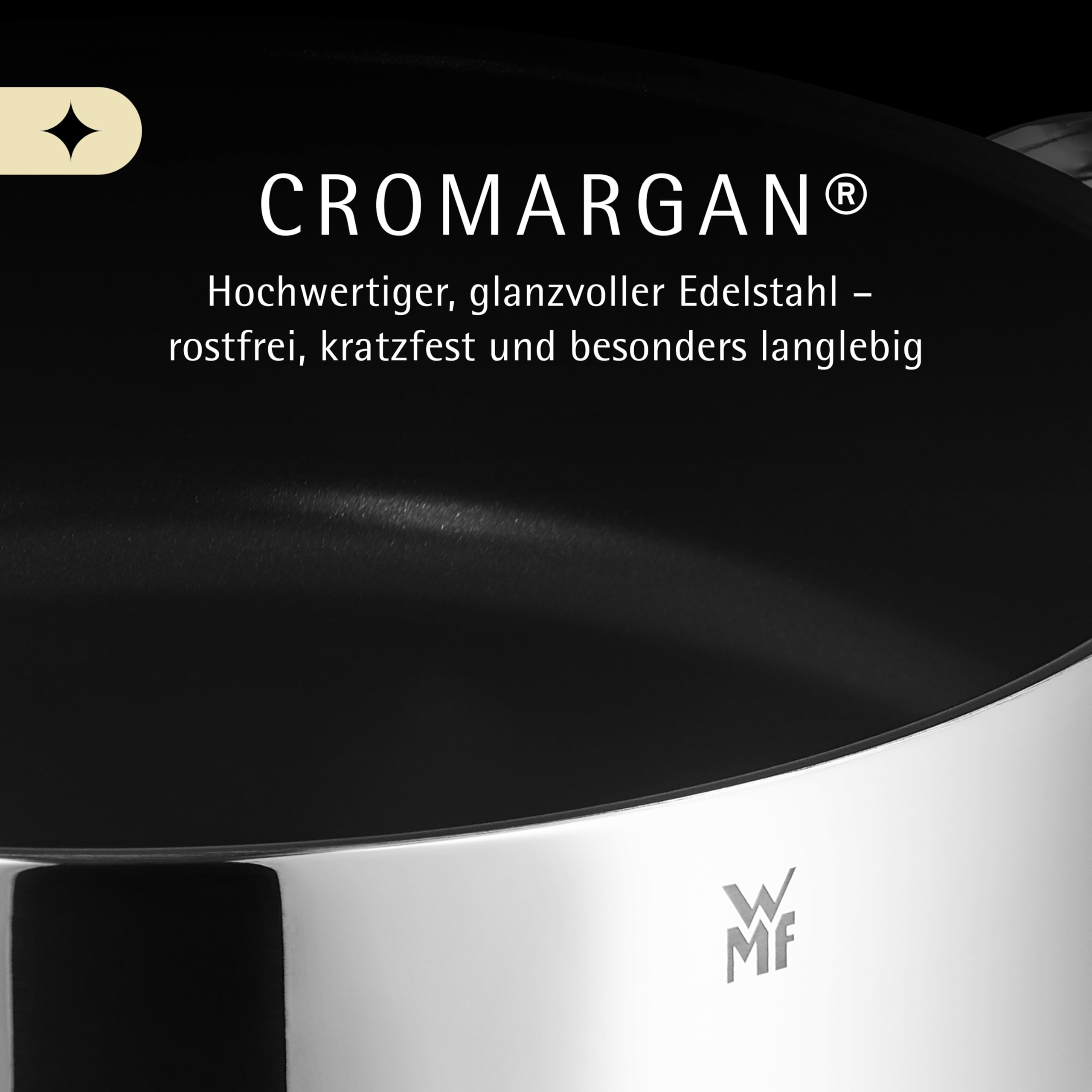 WMF Schmorpfanne 28 cm mit hohem Rand und Deckel – Induktions-Bräter 5,0l aus Cromargan Edelstahl, antihaftbeschichtet und backofengeeignet, robuste Pfanne für Schmoren, Braten und vielseitiges Kochen 2