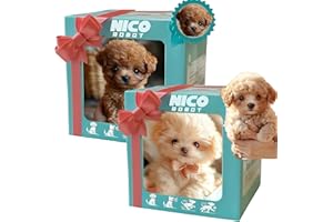 BYSKIRE Nicoo 2025 Upgraded AI Robot Dog – Smart Realistic Robot Puppy for Adults, Walking, Barking, Tail Wagging, Interactive Electronic Pet (2Pcs,C)