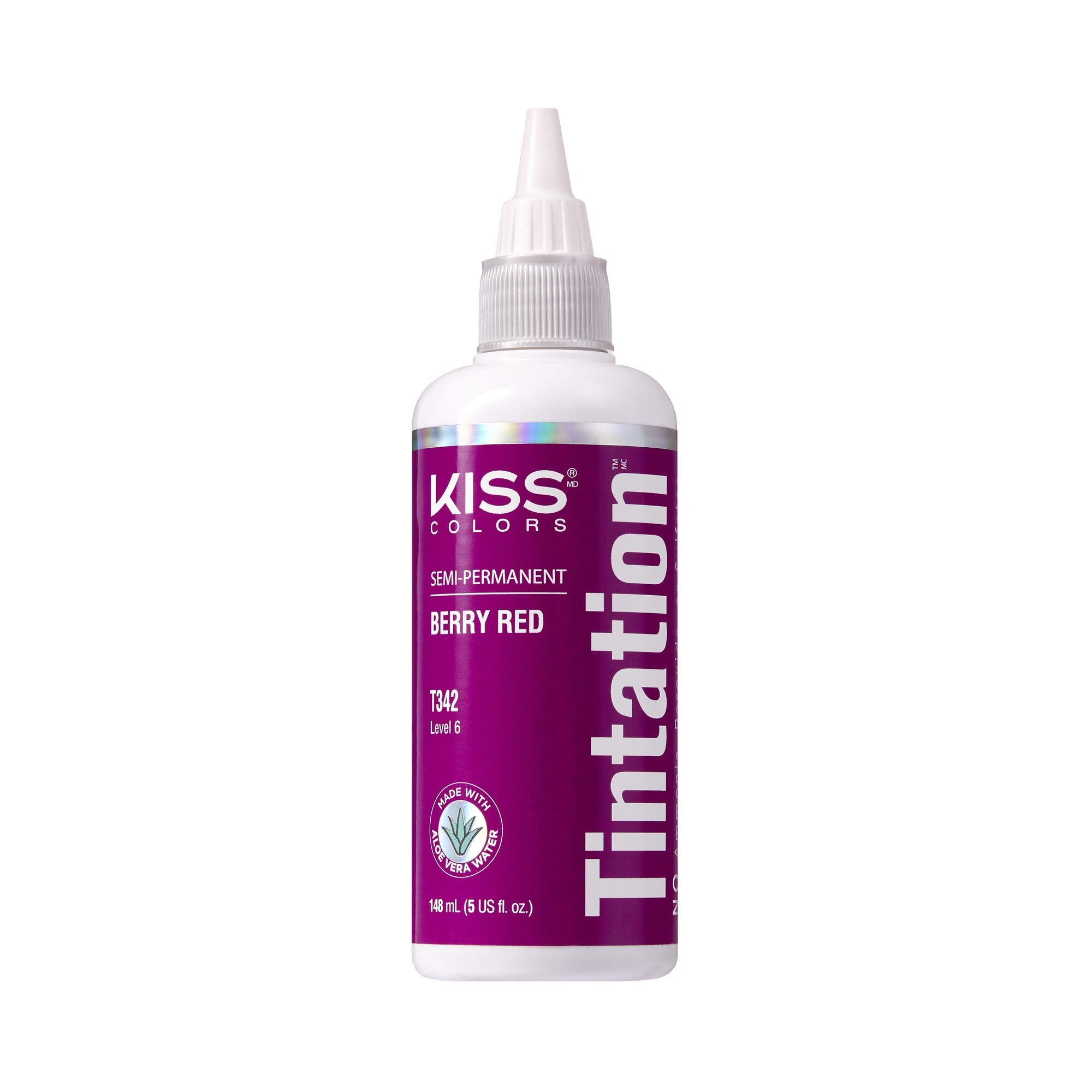 Kiss Tintation Semi Permanent Hair Colour With Argan Oil, Aloe Vera - Berry Red T342