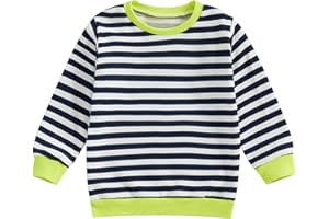 Emmababy Striped Oversized Sweatshirt Baby Girl Boy Fall Clothes Contrast Color Pullover Hoodie Patchwork Long Sleeve Shirt