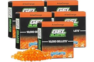 Gel Blaster Gellets Refill Ammo, 50,000 Orange Gellets - All-Natural Eco Friendly, Non-Toxic, Non-Staining & Non-Irritating Water Based Gel Balls - Made Specifically for Gel Blaster
