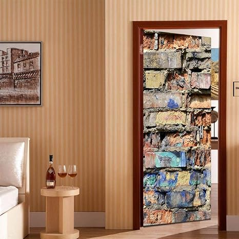 Xcgz Pegatinas De Pared 3d Etiqueta De La Puerta Del Templo Praga