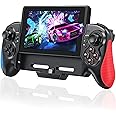 Switch Controller for Switch/Switch OLED, Rechargeable Plug-in Switch Controller, One Piece Ergonomic Grip Switch Controller for Handheld Mode with Turbo,Dual Vibration,6-Axis Motion Control,Red-Blue