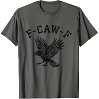 T-Shirt Uomo Corvo Nero E Luna – Stampa Gotica Divertente "F-Caw-F" – Cotone - Foto 4