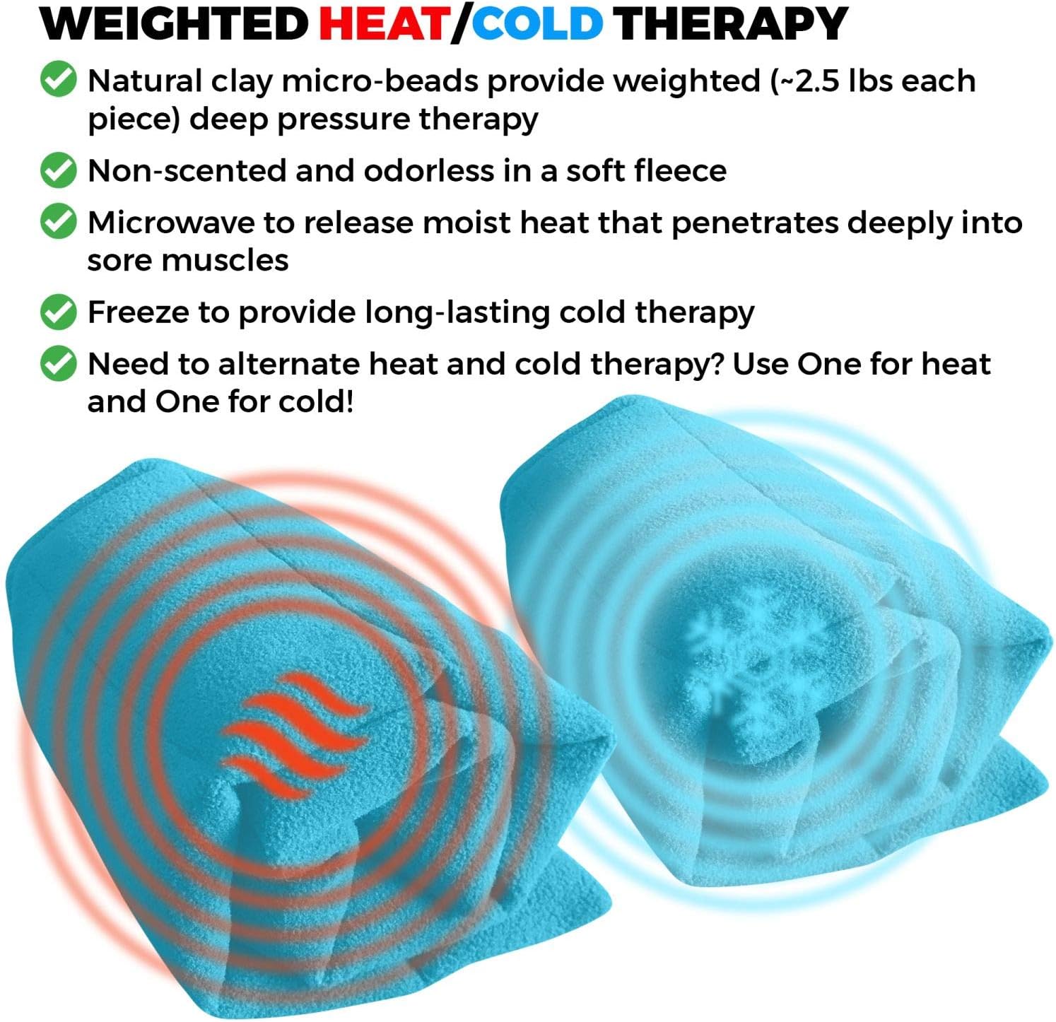 Microwavable Heating Pads Set of 2 Natural Moist Heat Pad for Back Pain, Neck and Shoulders, Nerve, Cramps, Lower Lumbar Relief: Health & Personal Care