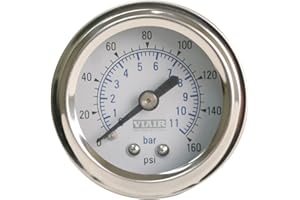 Viair 90087 2.0" White Face Illuminated Single Needle Gauge