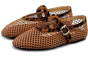 VBDB Mesh Ballet Flats for Women Buckle Strap Round Toe Wide Width Mesh Flats Casual Ballerina Shoes