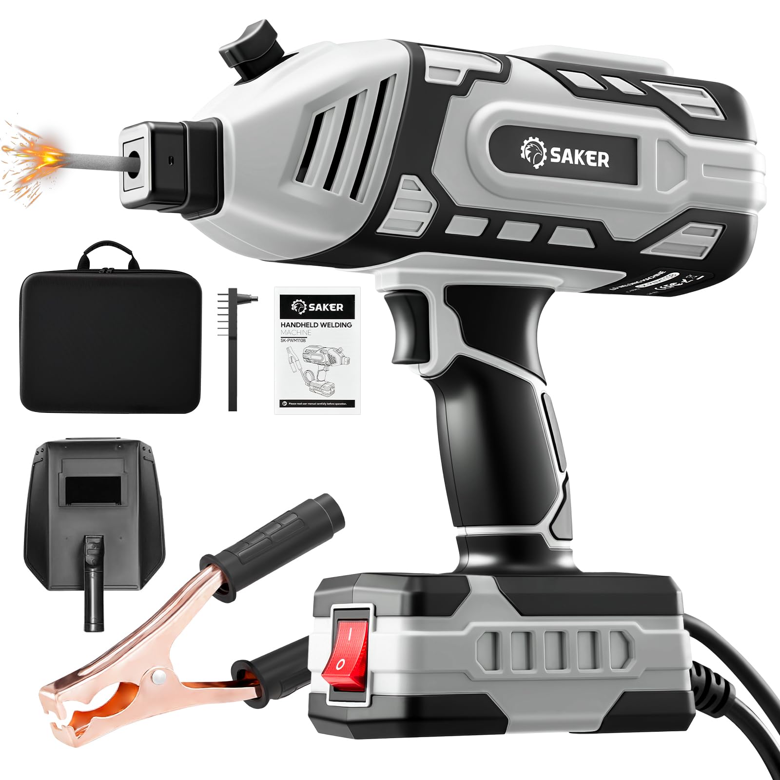Photo 1 of Saker Portable Welding Machine, 110V Arc Stick Welder with IGBT Inverter 5 Variable Current Settings, Fits for 3/32" Wire Rods (Grey) - Electrodes Not Included 