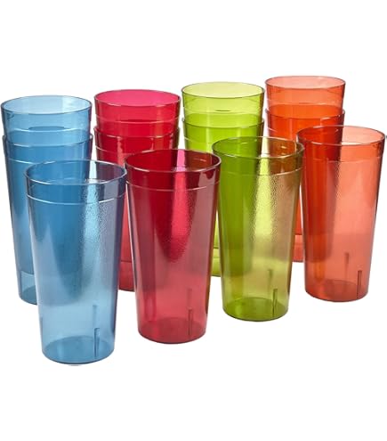 Amazon.com | ZAINCA 32-ounce Plastic Tumblers, Acrylic Larger Drinking  Glasses, set of 8 Multicolor Reusable Plastic Cups, Stackable, BPA-Free,  Shatter-Proof, Dishwasher-Safe: Tumblers & Water Glasses